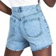 Women's cross over denim shorts High waisted stretch denim shorts