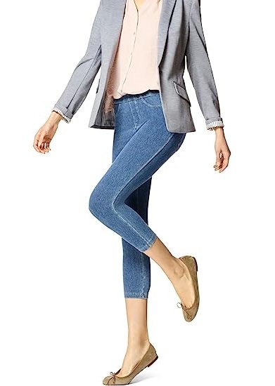 Women's Classic Denim Capri Legging with Pockets
