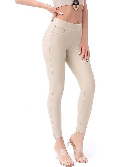 Women's elastic tight fitting formal pants in Mickey color