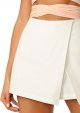 Women's Casual Mid Waist Zip Back Split Front Summer Solid Wrap Shorts