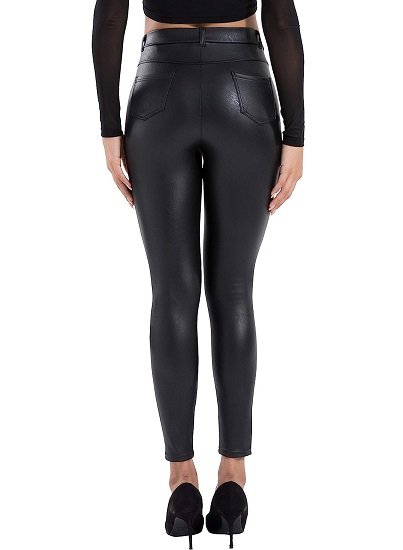 Women's imitation leather leggings High waist leather pants Elastic Leggings