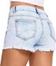 Women's Denim Shorts Low Waist Frayed Raw Hem Ripped Denim Shorts