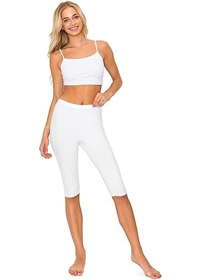 Cotton knee length leggings for women's shorts and underwear