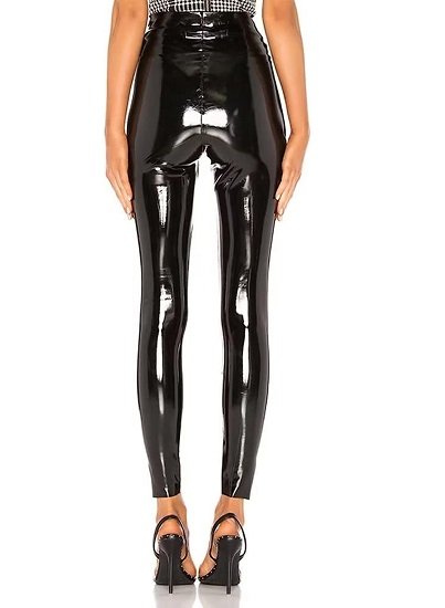 Women's Shiny PU Latex Leather Pants Slim Fit Sexy Leggings