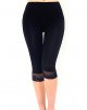 Women's Ultra Thin Stretch Cropped Leggings Black Lace Trim