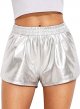 Ladies Yoga Hot Shorts Shiny Metallic Pants