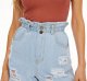 Women's High Waisted Denim Shorts Rolled Blue Jean Shorts
